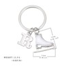 LIKGREAT Ice Skate Keychain Figure Skating Keychains Initial Ice Skating