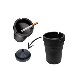 EVENU Smokeless Ashtray, 4.5 x 3.5 inches, Black