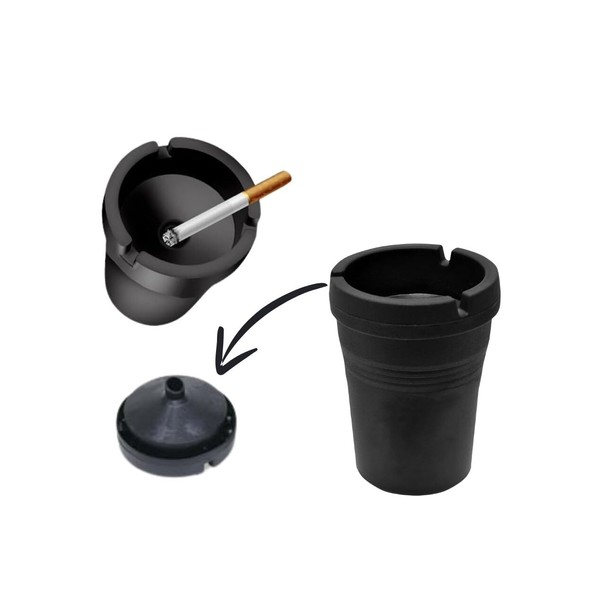 EVENU Smokeless Ashtray, 4.5 x 3.5 inches, Black