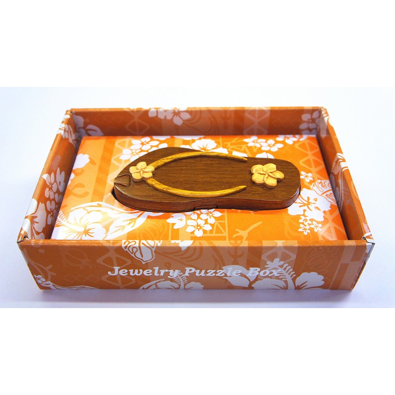 Plumeria Slipper Jewelry Puzzle Box