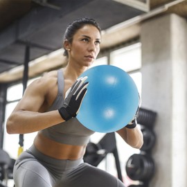 SUPVOX Pilates Ball 9 Inch Home Workout Gym Core Ball for Exercise Yoga Physical Therapy Portable Non-Slip