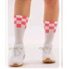Foray Golf Checkered Ladies Tube Socks Wht/Pink