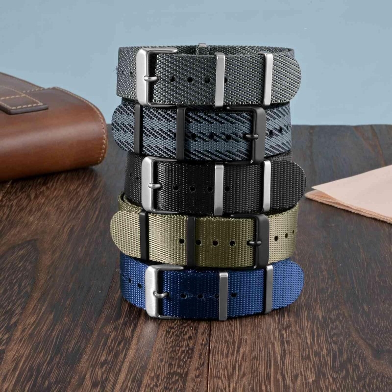 WOCCI Military Nylon Watch Straps, One Piece Replacement Strap Made