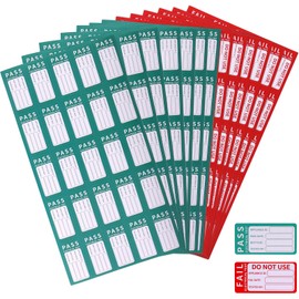 600 Stück Test-Etiketten, Test-Aufkleber, 100 Fehler & 500 Test-Pass-Aufkleber, Pass Pat Prüfetiketten, Metrologische Inspektionsetiketten, QC PASS Aufkleber für die Prüfung Elektronischer Geräte