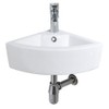 Wall Mount Corner Bathroom Sink with Faucet-Bokaiya 18x13 Inch Small