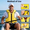 FORWEWAY Adults High-Visibility Inflatable Swimming Jacket Adjustable Buoyancy Vest with