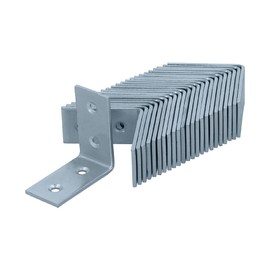 Helpmate Perforated Angle Bracket, 40 x 40 x 20 mm, Galvanised, Blued, Wood Connector, Pack of 24, 8099972, Silver