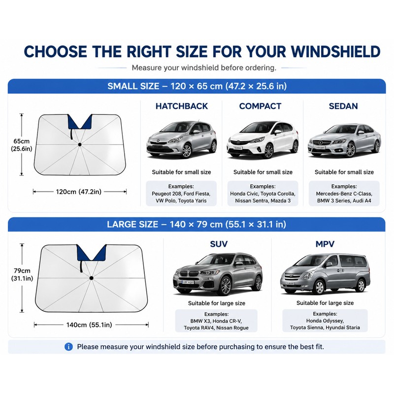 Car Windshield Sun Shade Umbrella for Sun Protection – Foldable