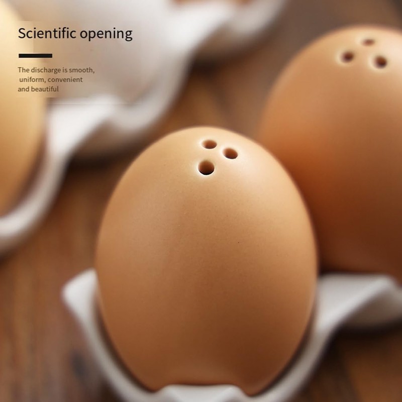 Tuperoymse Bamboo Salt Shakers Mini Brown Egg Shaped Shakers with