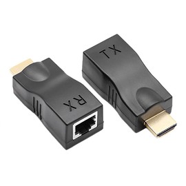 HDMI Extender HDMI to RJ45 HDMI Extender HDMI Transmitter Receiver TX/RX 4K2K 1080P 3D CAT 5E/6LAN Ethernet Adapter 30M HDMI Receiver (Black)