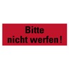 Sticker Packaging Labelling Multilingual "Bitte nicht werfen!" Sign Foil, Red,