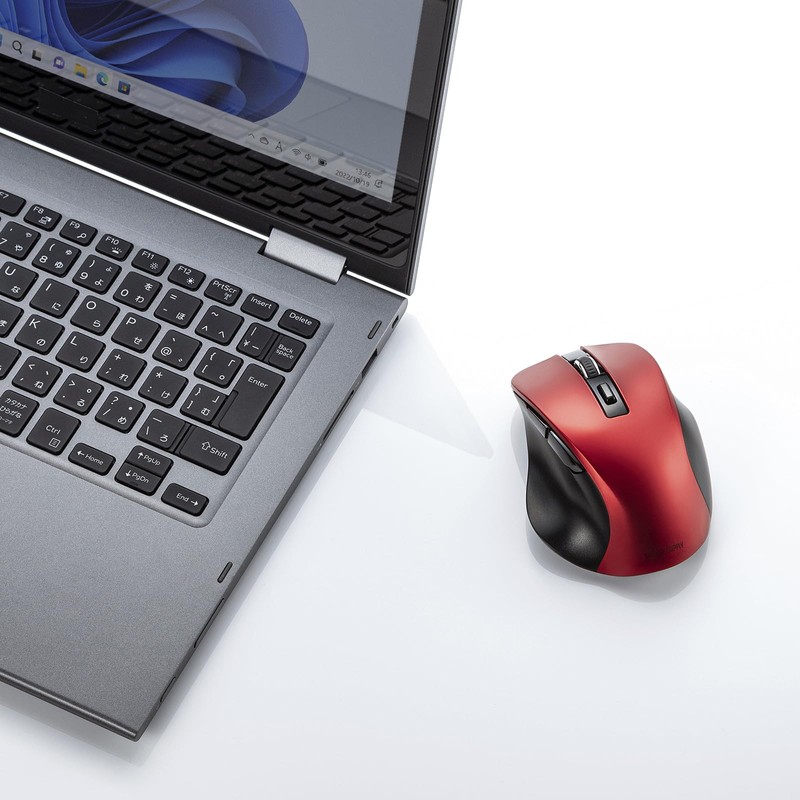 Sanwa Supply MA-BB518R Bluetooth Blue LED Mouse (5 Buttons, Red)