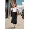 PrinStory Ladies Summer Skirts with Pockets Elasticated Waist Back Split