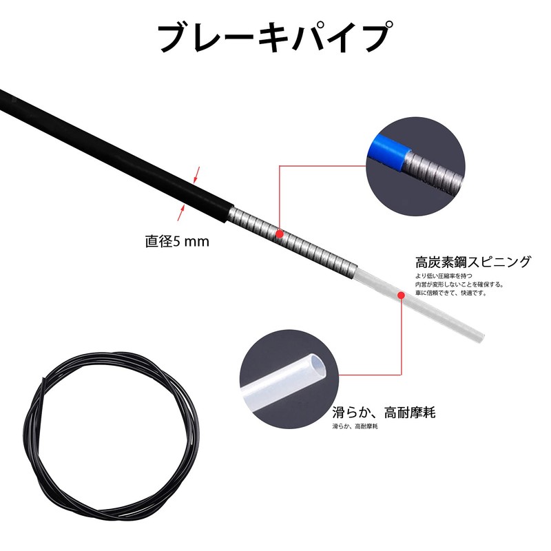 RICISUNG Brake Cable Set, Bicycle Brake Wire, Bike Brake Cable,