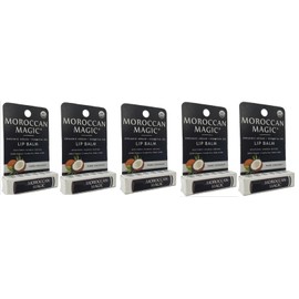 Morocan Magic 5 Moroccan Magic Argan & Essential Oil Organic Lip Balm Pure Coconut 0.15 oz