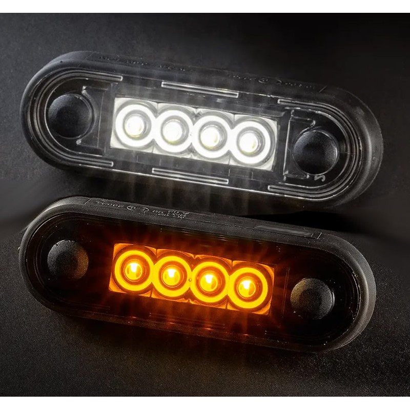 MelTruck® 2 x LED Marker Light Flat and Round Rubber