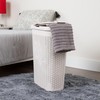 Mind Reader 40L Slim Laundry Hamper, Clothes Basket, Lid, Wicker