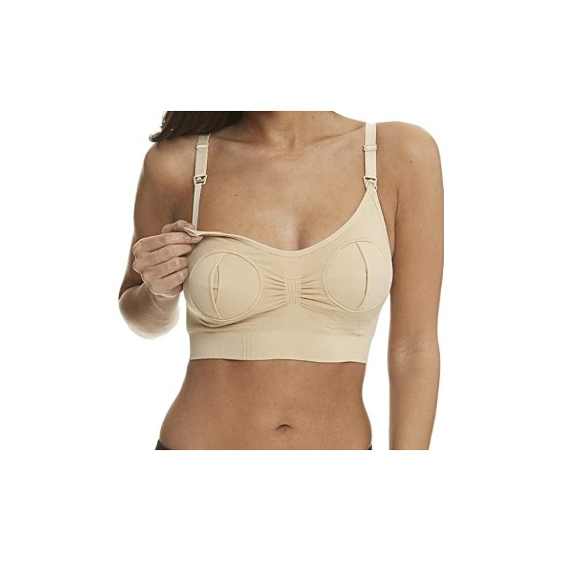 ana wiz Pumping Bra - Beige (Large, Beige)