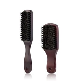 2Pcs Beard Styling Stiff Bristles Hairbrush,Wood Handle Boar Bristle Beard Brush,Boar Bristle Beard Massage Brush,Natural Boar Bristle Beard Brush for Men