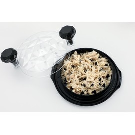 Kitchen Meat Shredder Tool with Crystal Clear Lid, 9.84 Inch Chicken Shredding Machine, Black