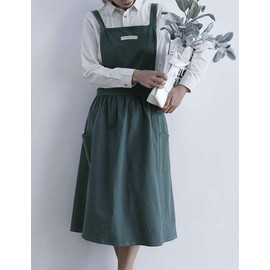 Nanxson Women Cotton Cross Back Work Apron with 2 Pockets Bib for Chef,Baking,Crafting,Flower Arrangement CF3094 (Darkgrey)