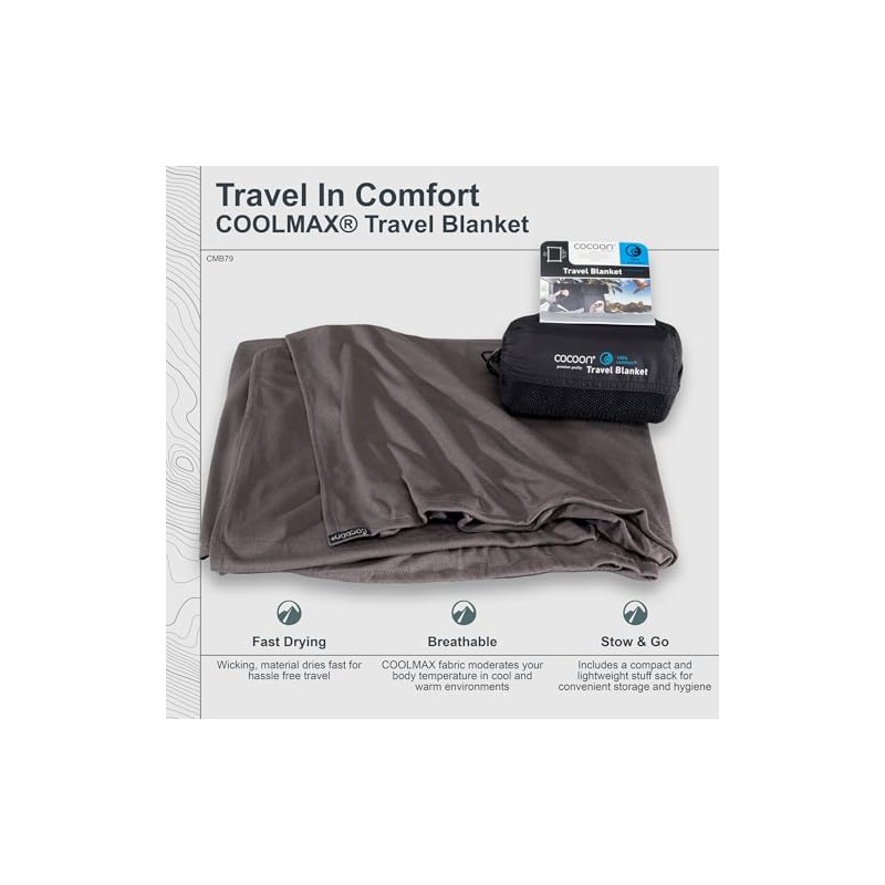Cocoon Travel Blanket CoolMax grey 2019