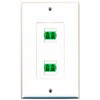 RiteAV 2 Port Fiber LC APC Duplex Wall Plate Oversized
