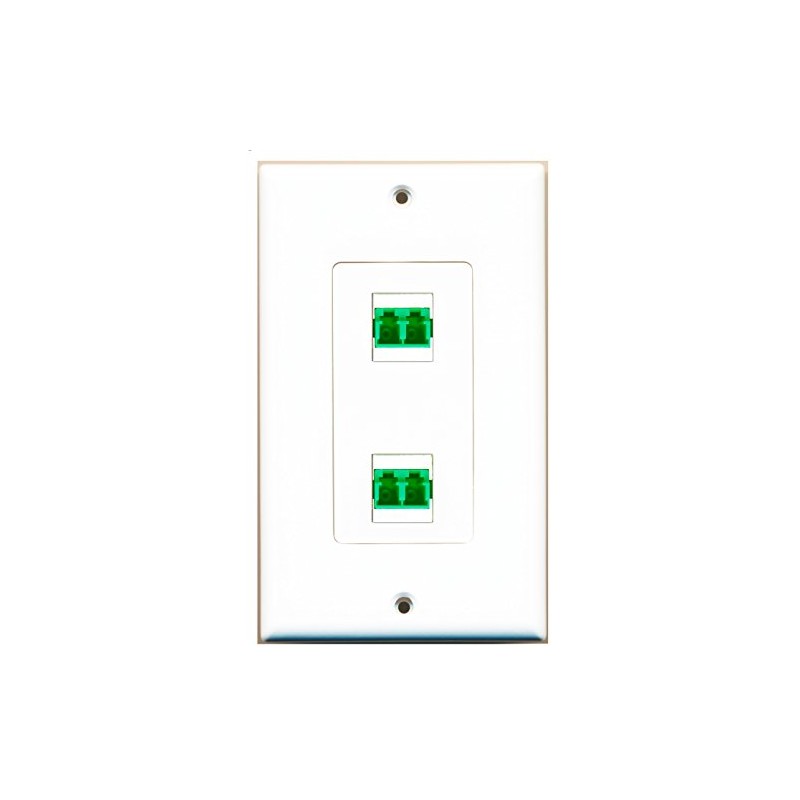 RiteAV 2 Port Fiber LC APC Duplex Wall Plate Oversized