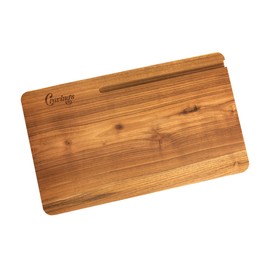 Cravings Chop-Chop Teak Cutting Board – 20x12-Inch Wooden Chopping Board with Carved Grooves for Phones/Tablets – Best Cutting Board for Kitchen and Meat Prep, Made from Natural Teak Wood
