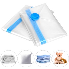 QWORK® Pack of 4 Vacuum Storage Bags, Jumbo Vacuum Storage Bags, 130 x 100 cm Vacuum Bags for Clothes, Duvets, Bedding