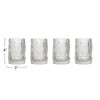 Creative Co-Op Round Glass Drinking Glass with Embossed Pattern, Clear,