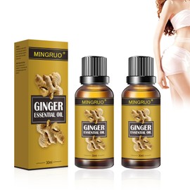 MINGRUO 2Pcs Ingwer Massageöl, Bauchdrainage-Ingweröl, Lymphatic Drainage Ginger Oil, Bauchdrainage Ingweröl-schlankheits-bauch-ingweröl Für Die Körpermassage