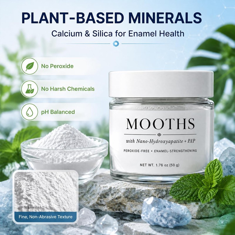 Mooths Teeth Whitening Powder, Hydroxyapatite Oral Care, Fresh Breath