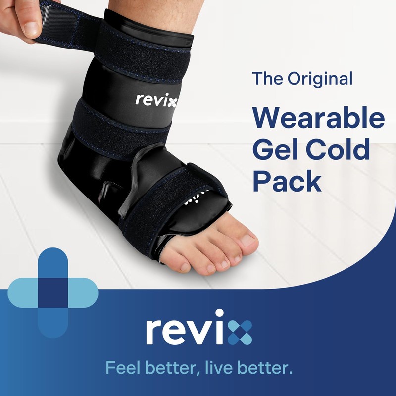 REVIX Ankle Ice Pack Wrap for Foot Discomfort Soothing, Reusable
