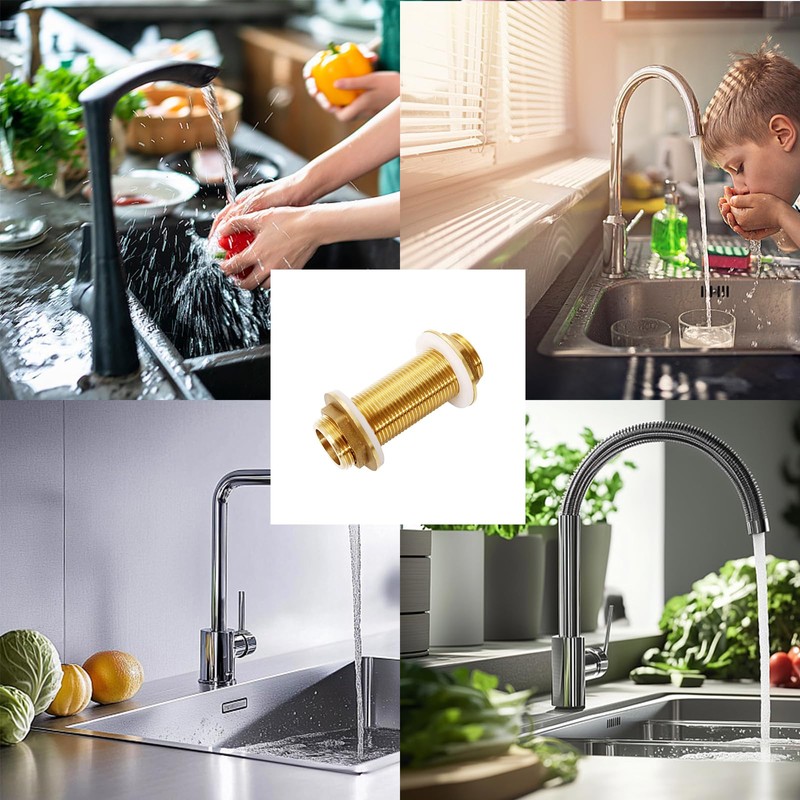 Pack of 2 G3/4 Brass Bulkhead Fitting, 12 cm Male