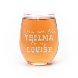 Thelma To My Louise Stemless Wine Glass - Couples, Girlfriend, Boyfriend, Friend Gift - 1 Glass