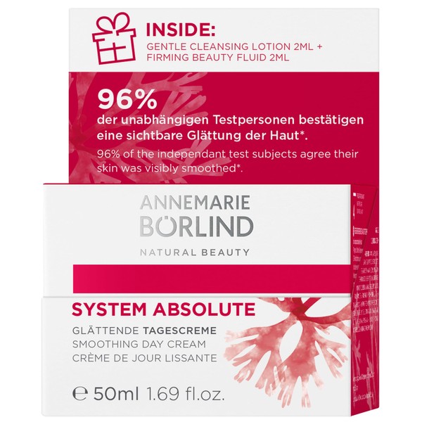 ANNEMARIE BÖRLIND System Absolute Smoothing Day Cream (50 ml) + Free Test Pattern (2 x 2 ml) - Activates Collagen and Elastin Production - Ideal Makeup Base with Creamy Rich Texture