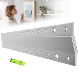 Wuno Shop 8 Pairs 16"-French Cleat Hanger Heavy Duty, French Cleat Picture Hanger Supports 60 Pounds of Cabinet Hanging Bracket, Aluminum Z Clips Wall Cleats Hanger for Art, Mirrors and Pictures