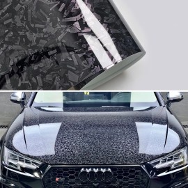 Carlas 84" x 60" Premium Forged Black Carbon Fiber Vinyl Wrap Film High Gloss 7ft x 5ft