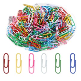 Paper Clips, Medium Size Paper Clips 1.1 Inch (28mm) 400 Pcs, Assorted Color Coated Paper Clips, Metallic Paperclips, Colored Paper Clips Great for Office School Document Organizing