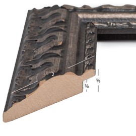 Craig Frames Bravado, 18x24 Picture Frame Matted for a 12x18 Photo, Antique Silver