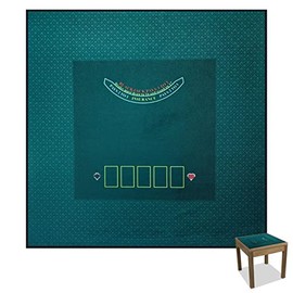 BALIKEN Square 40x40 Inches Texas Holdem Poker Mat and Blackjack Table Top Casino Felt Portable Casino Mat (Green)