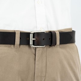 LINDENMANN Men's Leather Belt 40 mm Wide Belt Full Cowhide Brown, dark brown