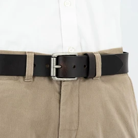 LINDENMANN Men's Leather Belt 40 mm Wide Belt Full Cowhide Brown, dark brown