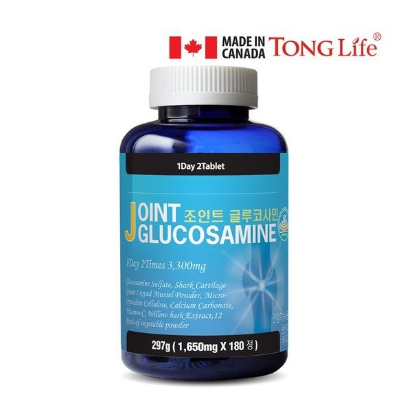 Whole Life Canada Genuine Joint Glucosamine - Contains Green Lipped Mussel 180 Tablets - 1 Bottle, None / 통라이프 캐나다정품 조인트글루코사민-초록입홍합함유180정-1병, 없음