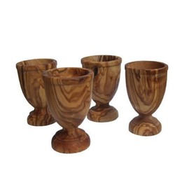Naturally Med Olivenholz Eierbecher, Goblet Stil, 4 Stück