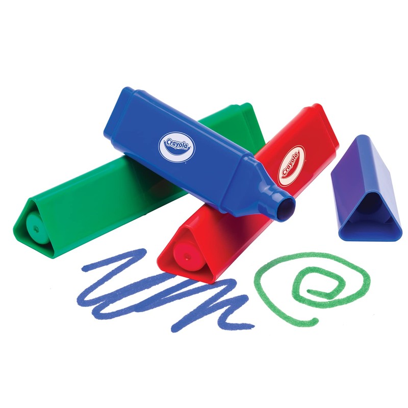 Crayola Triangle Toddler Markers (8ct), Easy Grip Washable Markers for