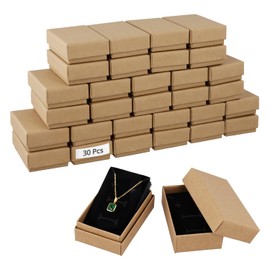QWORK® Pack of 30 Jewellery Boxes, 8 x 5 x 3 cm, Cardboard Gift Boxes with Lid, for Presenting Necklaces, Rings and Earrings