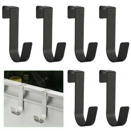 Esforzarse 6 Pcs Shower Door Hooks, Shower Towel Hooks, Door Hanger Plastic Towel Hanger Hook Hanging Coat Rack Single Hook Organizer for Coat,Jacket, Hat, Robe, Bag, No Punching(Black)