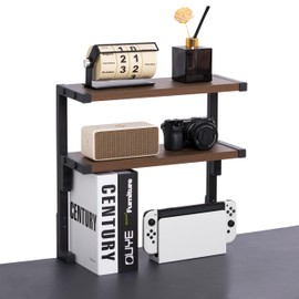 AirTaxiing Clamp on Desk Shelf 15.7 * 5.9 inch, 2-Tier Shelving Unit Table Organizer Above or Under Desk, Storage Tray Desk Workspace Organizers Desktop Storage Table Extender for Office Home